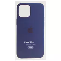 Чохол Silicone case (AAA) full with Magsafe and Animation для Apple iPhone 12 Pro / 12 (6.1") Синій / Navy blue