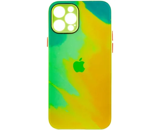 Чехол TPU+Glass Impasto abstract для Apple iPhone 12 Pro (6.1") Yellow green