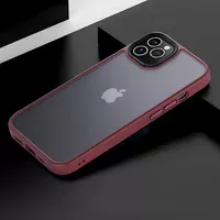 TPU+PC чехол Metal Buttons для Apple iPhone 12 Pro / 12 (6.1") Бордовый