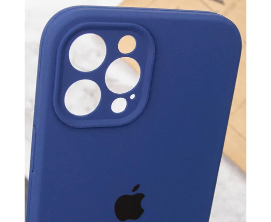 Чехол Silicone Case Full Camera Protective (AA) для Apple iPhone 12 Pro (6.1") Синий / Deep navy