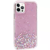 TPU чехол Star Glitter для Apple iPhone 12 Pro / 12 (6.1") Прозрачный / Розовый
