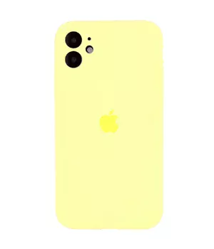 Чохол Silicone Case Full Camera Protective (AA) Apple iPhone 12 (6.1") Жовтий / Mellow Yellow