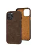 Кожаный чехол Croco Leather для Apple iPhone 12 Pro / 12 (6.1") Brown