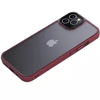 TPU+PC чехол Metal Buttons для Apple iPhone 12 Pro / 12 (6.1") Бордовый