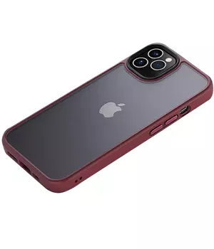 TPU+PC чохол Metal Buttons для Apple iPhone 12 Pro / 12 (6.1") Бордовий