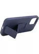 Чехол Silicone Case Hand Holder для Apple iPhone 12 Pro / 12 (6.1") Темно-синий / Midnight blue