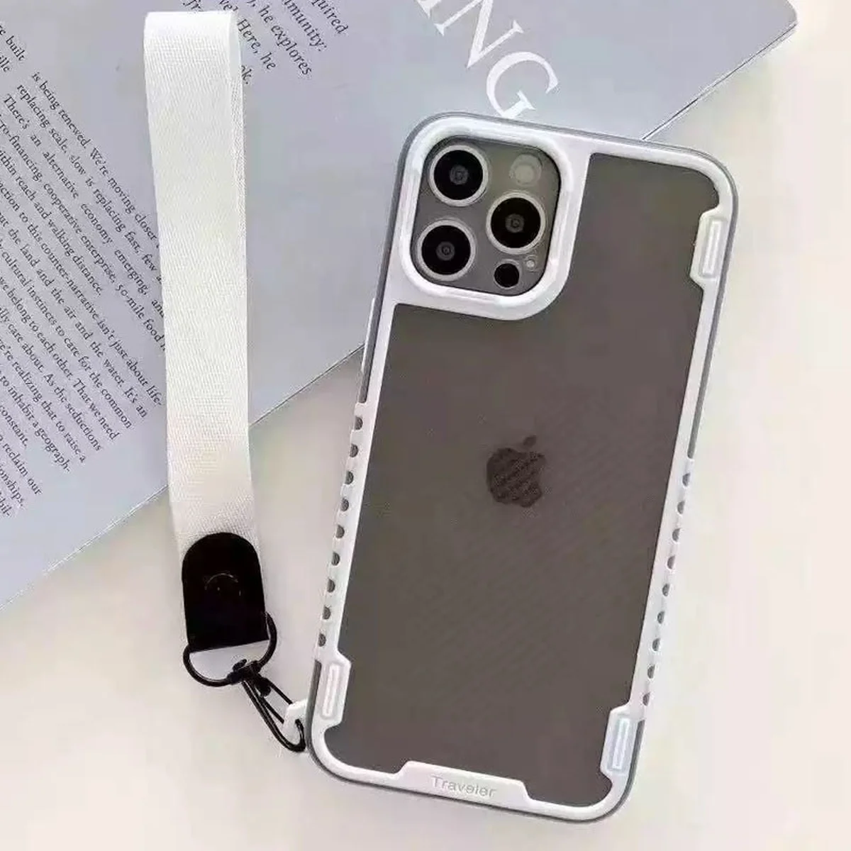 Чохол TPU+PC TRAVEL Carbon для Apple iPhone 12 Pro (6.1") Білий