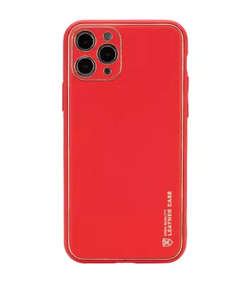 Кожаный чехол Xshield для Apple iPhone 12 Pro (6.1") Красный / Red