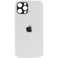 TPU+Glass чехол GLOSSY Logo Full camera для Apple iPhone 12 (6.1") Белый