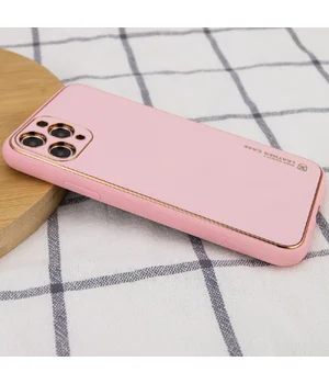 Кожаный чехол Xshield для Apple iPhone 12 Pro (6.1") Розовый / Pink