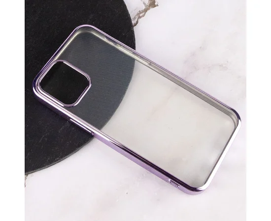 Прозрачный силиконовый чехол глянцевая окантовка Full Camera для Apple iPhone 13 mini (5.4") Сиреневый