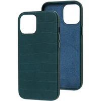 Шкіряний чохол Croco Leather для Apple iPhone 13 mini (5.4") Green