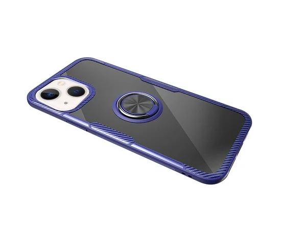 TPU+PC чехол Deen CrystalRing for Magnet (opp) для Apple iPhone 13 mini (5.4") Бесцветный / Синий