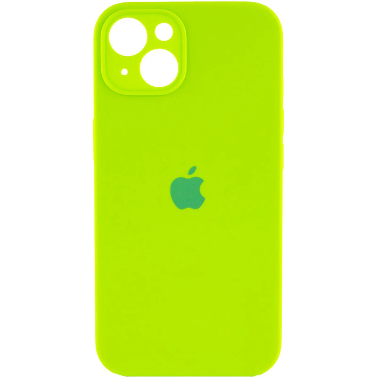 Чехол Silicone Case Full Camera Protective (AA) для Apple iPhone 13 mini (5.4") Салатовый / Neon green