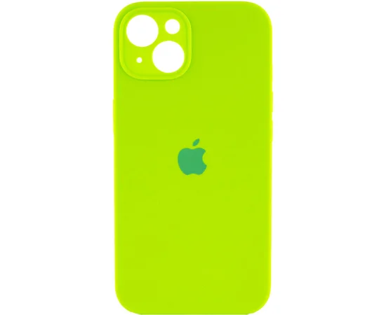Чехол Silicone Case Full Camera Protective (AA) для Apple iPhone 13 mini (5.4") Салатовый / Neon green