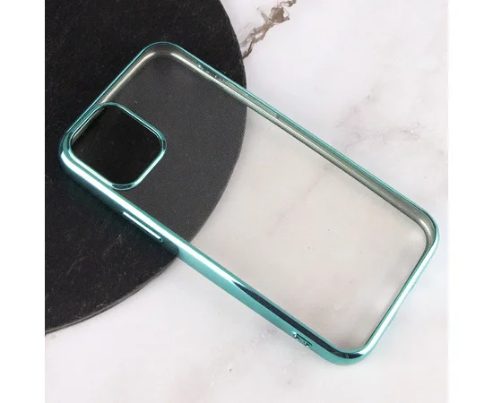 Прозрачный силиконовый чехол глянцевая окантовка Full Camera для Apple iPhone 13 mini (5.4") Зеленый