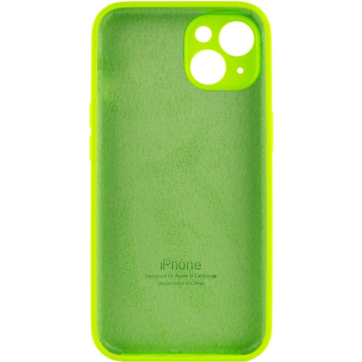 Чехол Silicone Case Full Camera Protective (AA) для Apple iPhone 13 mini (5.4") Салатовый / Neon green