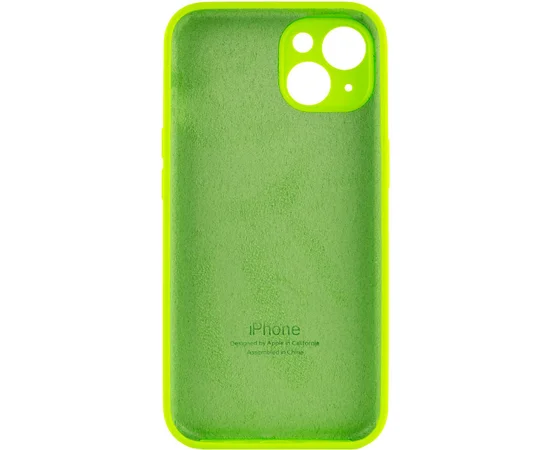 Чехол Silicone Case Full Camera Protective (AA) для Apple iPhone 13 mini (5.4") Салатовый / Neon green