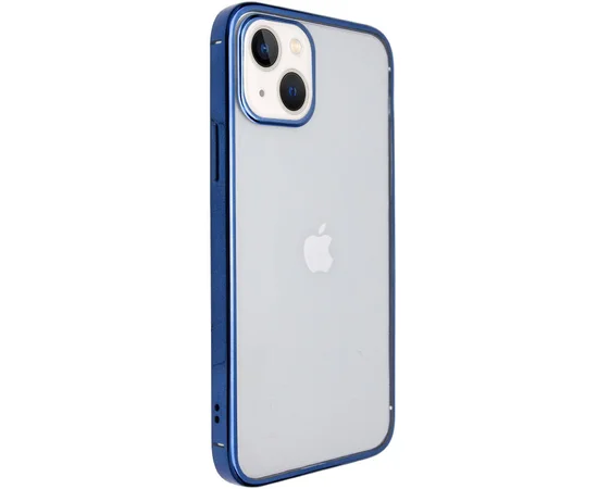 Прозрачный силиконовый чехол глянцевая окантовка Full Camera для Apple iPhone 13 mini (5.4") Синий