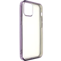 Прозорий силіконовий чохол глянсова окантовка Full Camera для Apple iPhone 13 mini (5.4") Бузковий