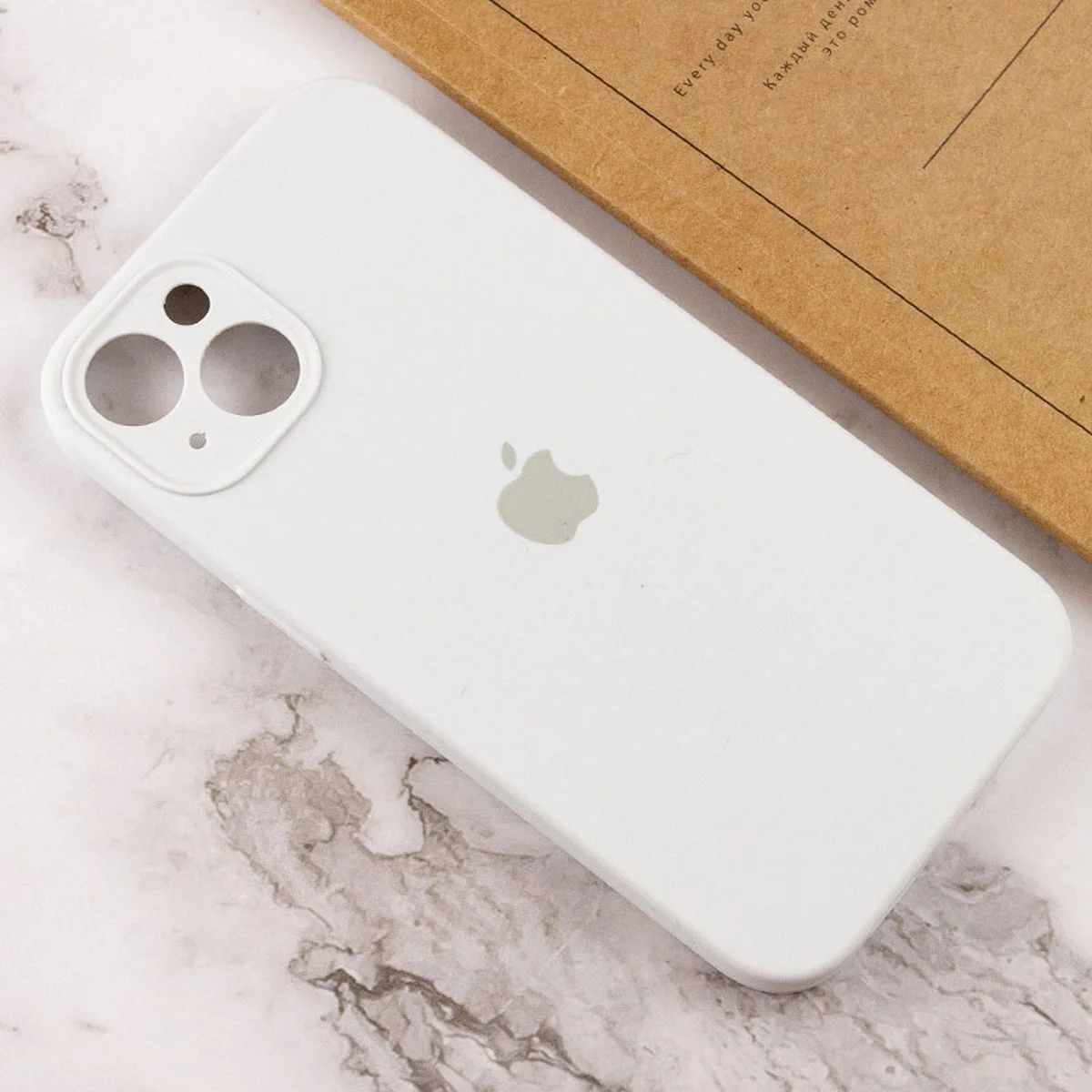 Чехол Silicone Case Full Camera Protective (AA) для Apple iPhone 13 mini (5.4") Белый / White