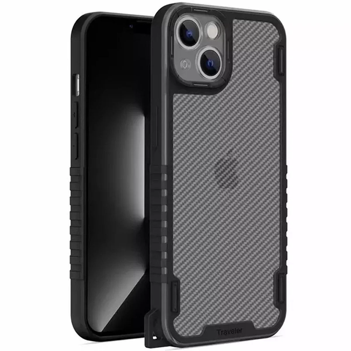 Чехол TPU+PC TRAVEL Carbon для Apple iPhone 13 mini (5.4") Черный
