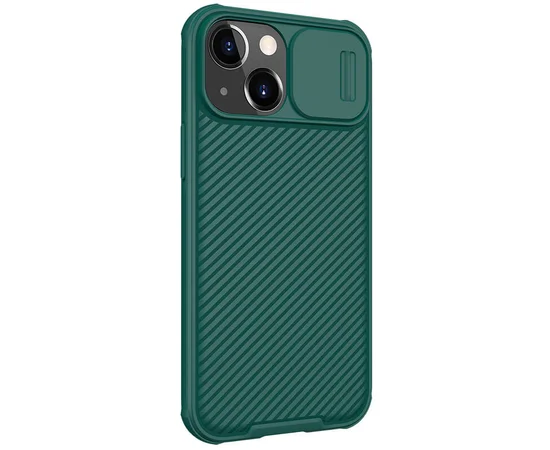 Карбоновая накладка Nillkin Camshield (шторка на камеру) для Apple iPhone 13 mini (5.4") Зеленый / Dark Green