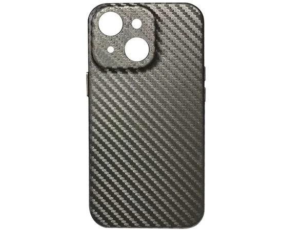 Кожаный чехол Leather Case Carbon series для Apple iPhone 13 mini (5.4") Серый
