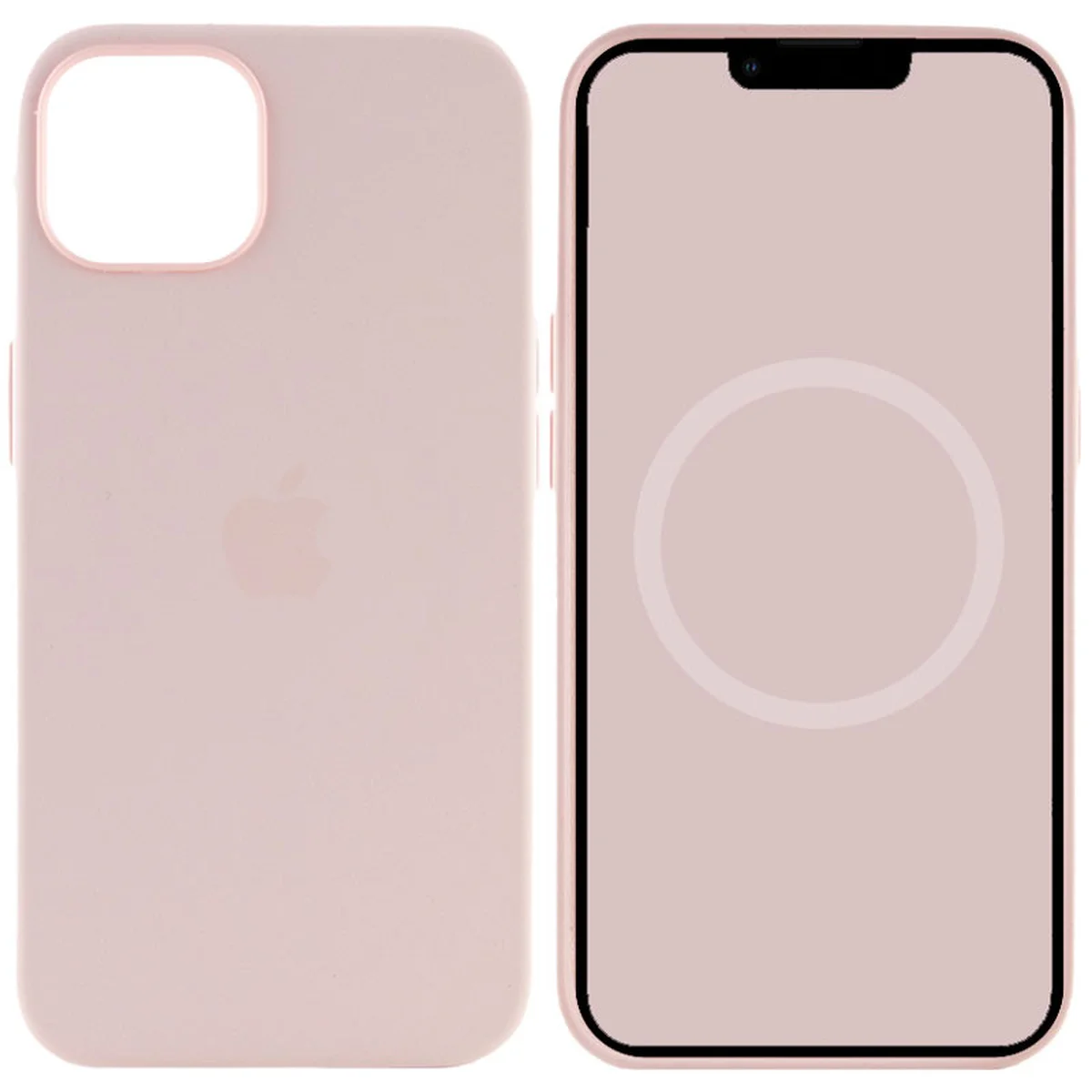 Чохол Silicone case (AAA) full with Magsafe and Animation для Apple iPhone 13 mini (5.4") Рожевий / Chalk Pink