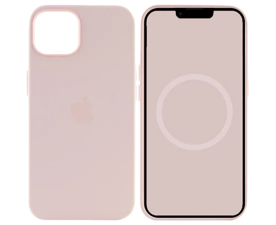 Чехол Silicone case (AAA) full with Magsafe and Animation для Apple iPhone 13 mini (5.4") Розовый / Chalk Pink