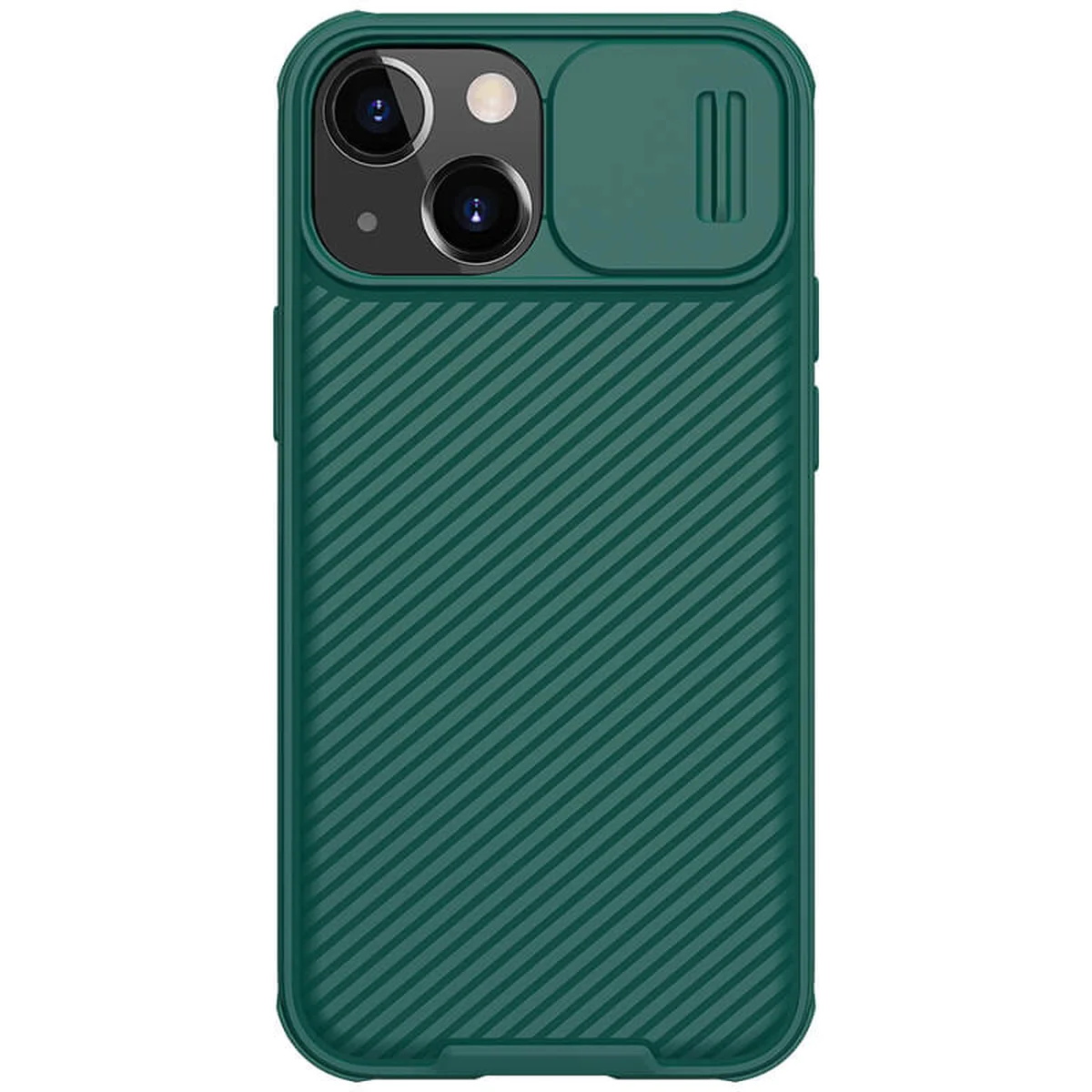 Карбоновая накладка Nillkin Camshield (шторка на камеру) для Apple iPhone 13 mini (5.4") Зеленый / Dark Green