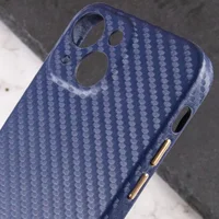 Шкіряний чохол Leather Case Carbon series для Apple iPhone 13 mini (5.4") Синій