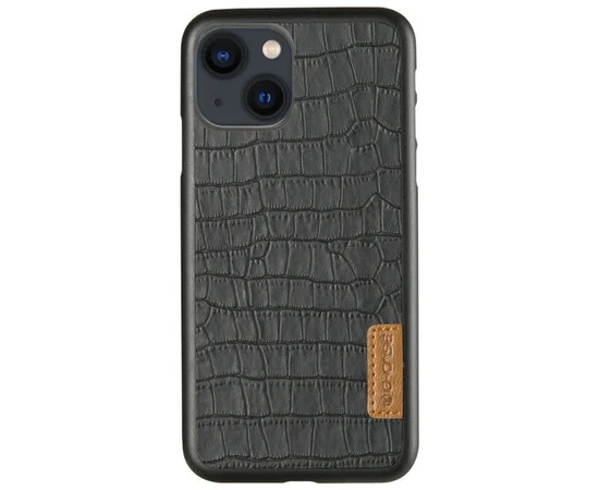 Кожаная накладка G-Case Crocodile Dark series для Apple iPhone 13 mini (5.4") Черный