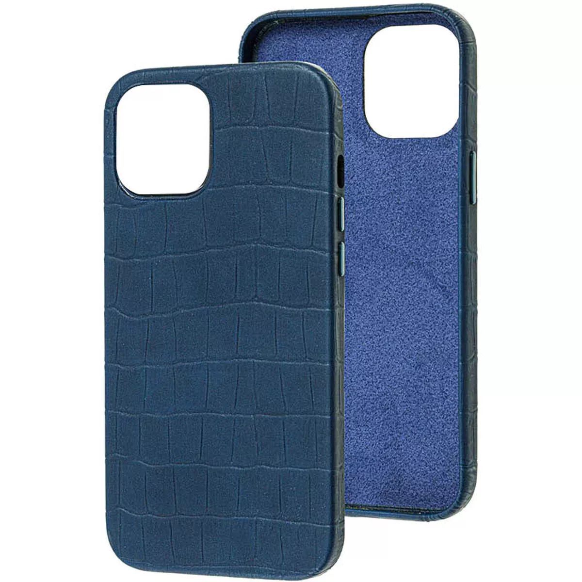 Кожаный чехол Croco Leather для Apple iPhone 13 mini (5.4") Blue