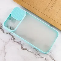 Чехол Camshield mate TPU со шторкой для камеры для Apple iPhone 13 Pro Max (6.7") Бирюзовый