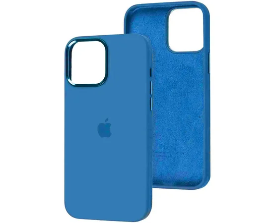 Чохол Silicone Case Metal Buttons (AA) для Apple iPhone 13 Pro Max (6.7") Синій / Blue Jay