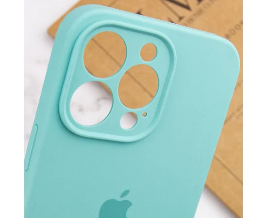 Чехол Silicone Case Full Camera Protective (AA) для Apple iPhone 13 Pro Max (6.7") Бирюзовый / Marine Green
