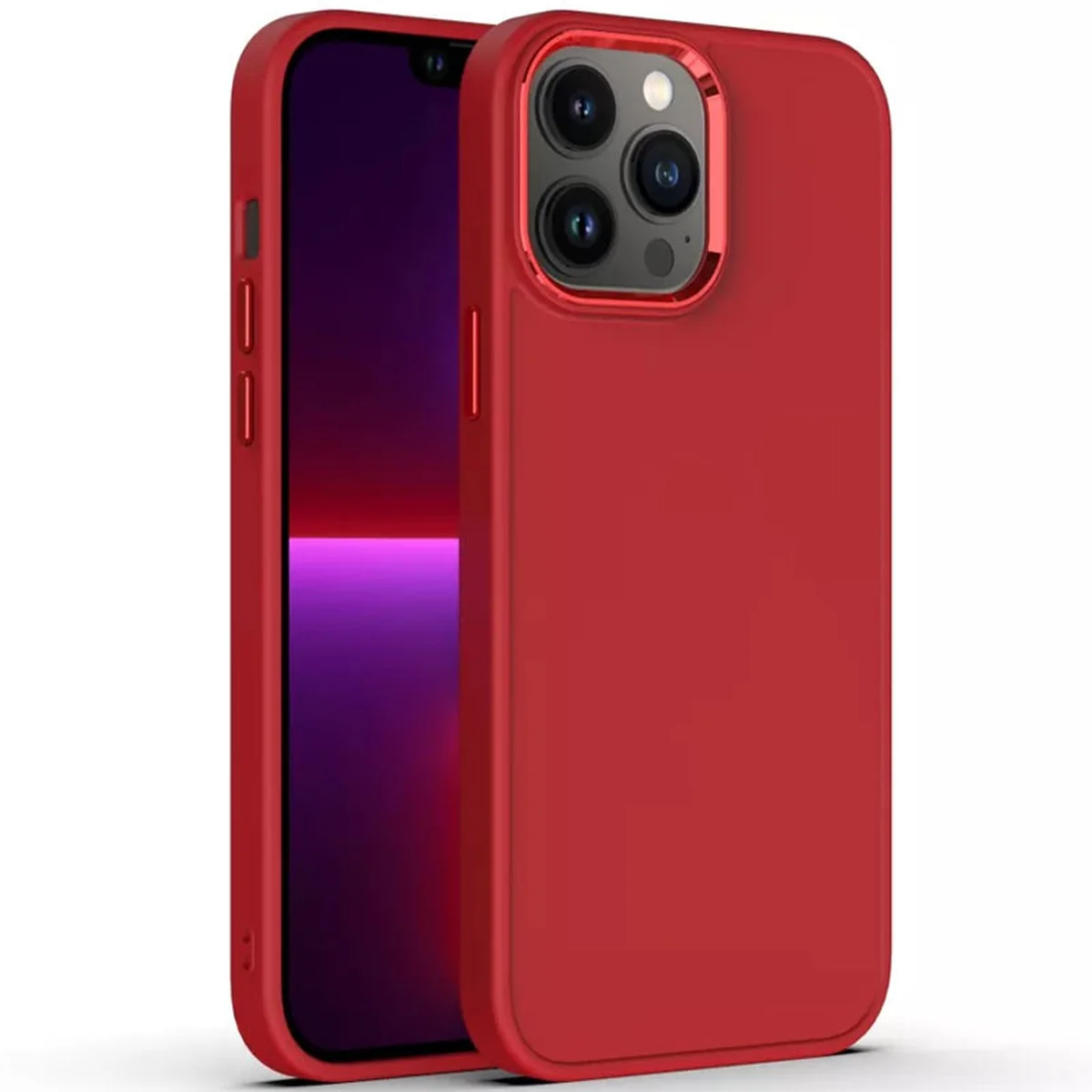 TPU чехол Bonbon Metal Style для Apple iPhone 13 Pro Max (6.7") Красный / Red