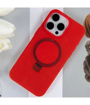 Чехол Silicone Case Full Protective NO LOGO with Ring для Apple iPhone 13 Pro Max (6.7") Red