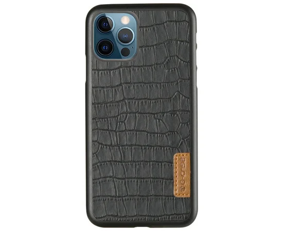 Кожаная накладка G-Case Crocodile Dark series для Apple iPhone 13 Pro Max (6.7") Черный
