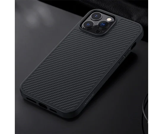 Карбоновая накладка Nillkin Synthetic Fiber series для Apple iPhone 13 Pro Max (6.7") Черный