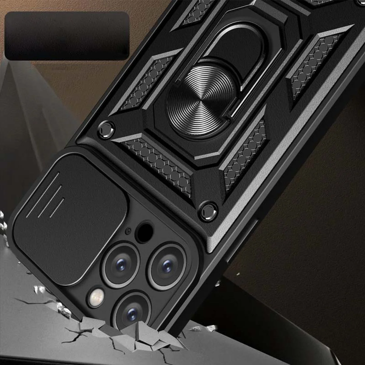 Ударопрочный чехол Camshield Serge Ring для Apple iPhone 13 Pro Max (6.7") Черный