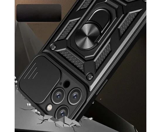 Ударопрочный чехол Camshield Serge Ring для Apple iPhone 13 Pro Max (6.7") Черный