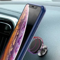 TPU+PC чехол Deen CrystalRing for Magnet (opp) для Apple iPhone 13 Pro Max (6.7") Бесцветный / Темно-синий