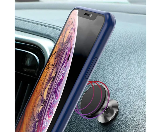 TPU+PC чехол Deen CrystalRing for Magnet (opp) для Apple iPhone 13 Pro Max (6.7") Бесцветный / Темно-синий