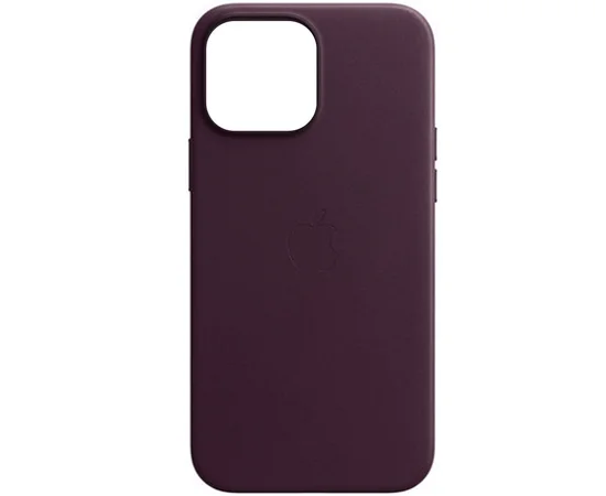 Кожаный чехол Leather Case (AAA) для Apple iPhone 13 Pro Max (6.7") Бордовый / Dark Cherry