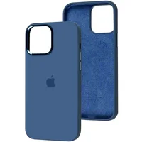Чехол Silicone Case Metal Buttons (AA) для Apple iPhone 13 Pro Max (6.7") Синий / StromBlue