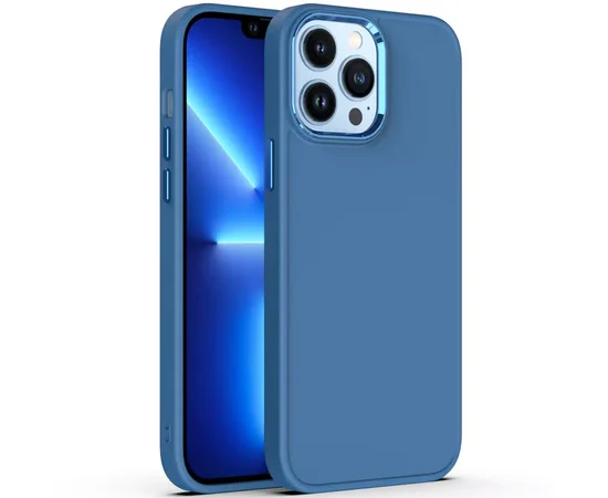 TPU чехол Bonbon Metal Style для Apple iPhone 13 Pro Max (6.7") Синий / Denim Blue
