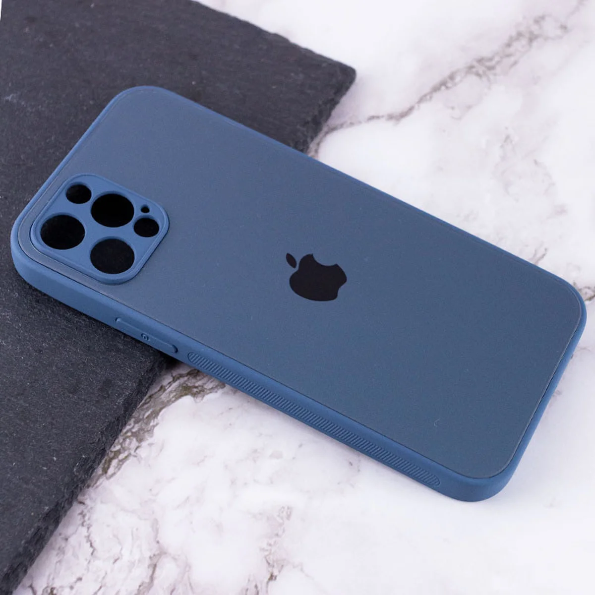 TPU+Glass чехол Matte Candy Full camera для Apple iPhone 13 Pro Max (6.7") Синий