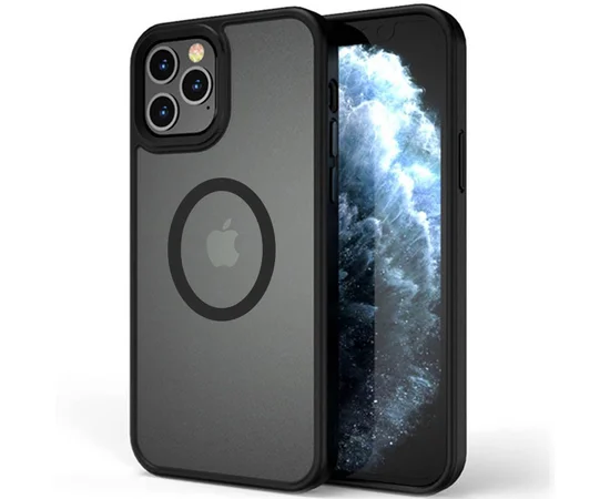 TPU+PC чохол Metal Buttons with MagSafe для Apple iPhone 13 Pro Max (6.7") Чорний